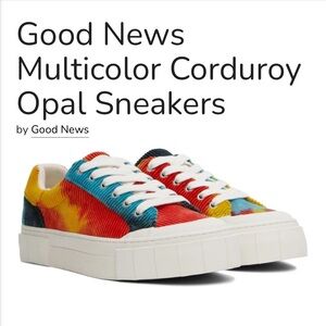 Good News Opal Sneakers Multicolour Corduroy Tie Dye Organic Cotton Size 38
